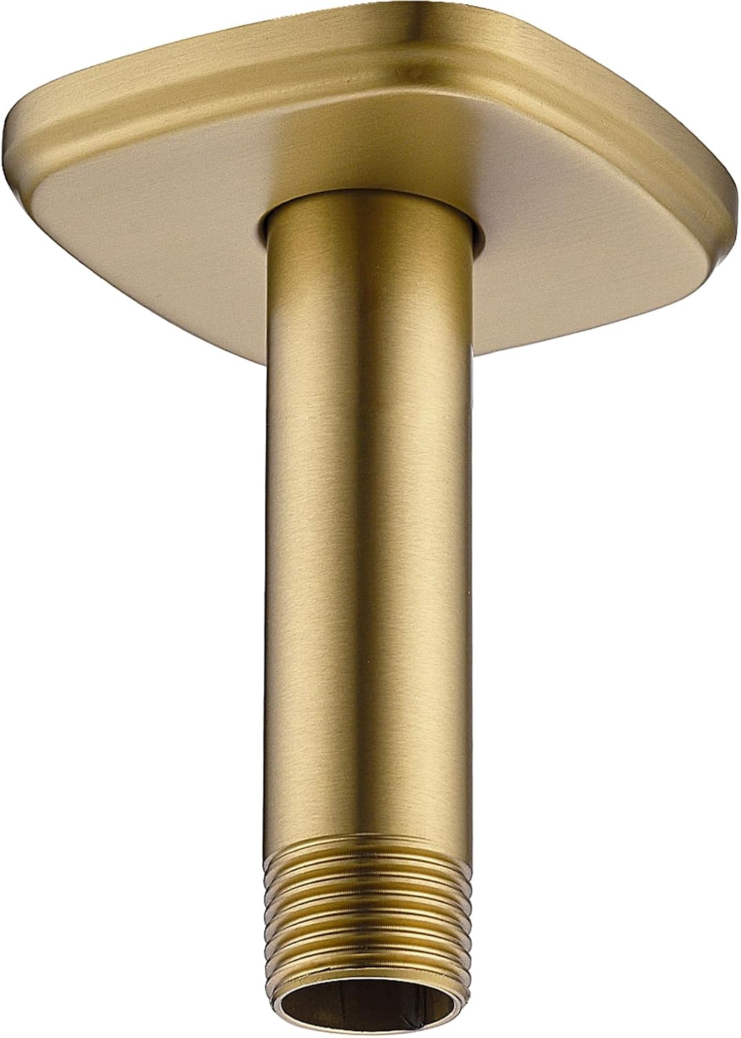 Shower Arm with Flange, 4 Inch Ceiling Mount Rain Shower Head Extension Arm, Male to Male NPT 1/2 Inch, Brushed Gold