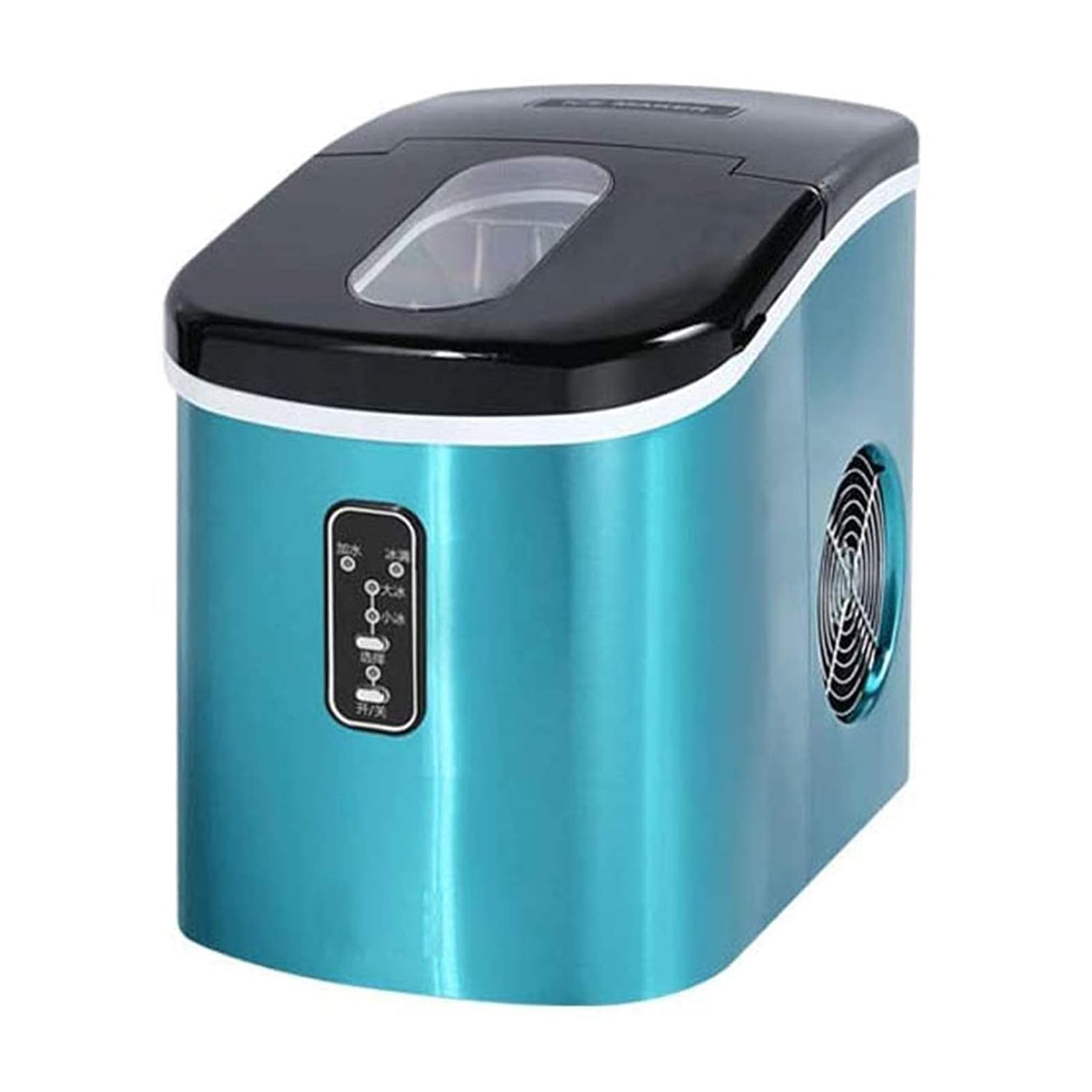 Ice Maker Machine Portable Counter Top Electric Ice Machine Silent Easy Operation 16Kg Ice in 24 Hours 2.2 L Tank 220V 105W for Home Bar Kitchen Office Blue qujunji