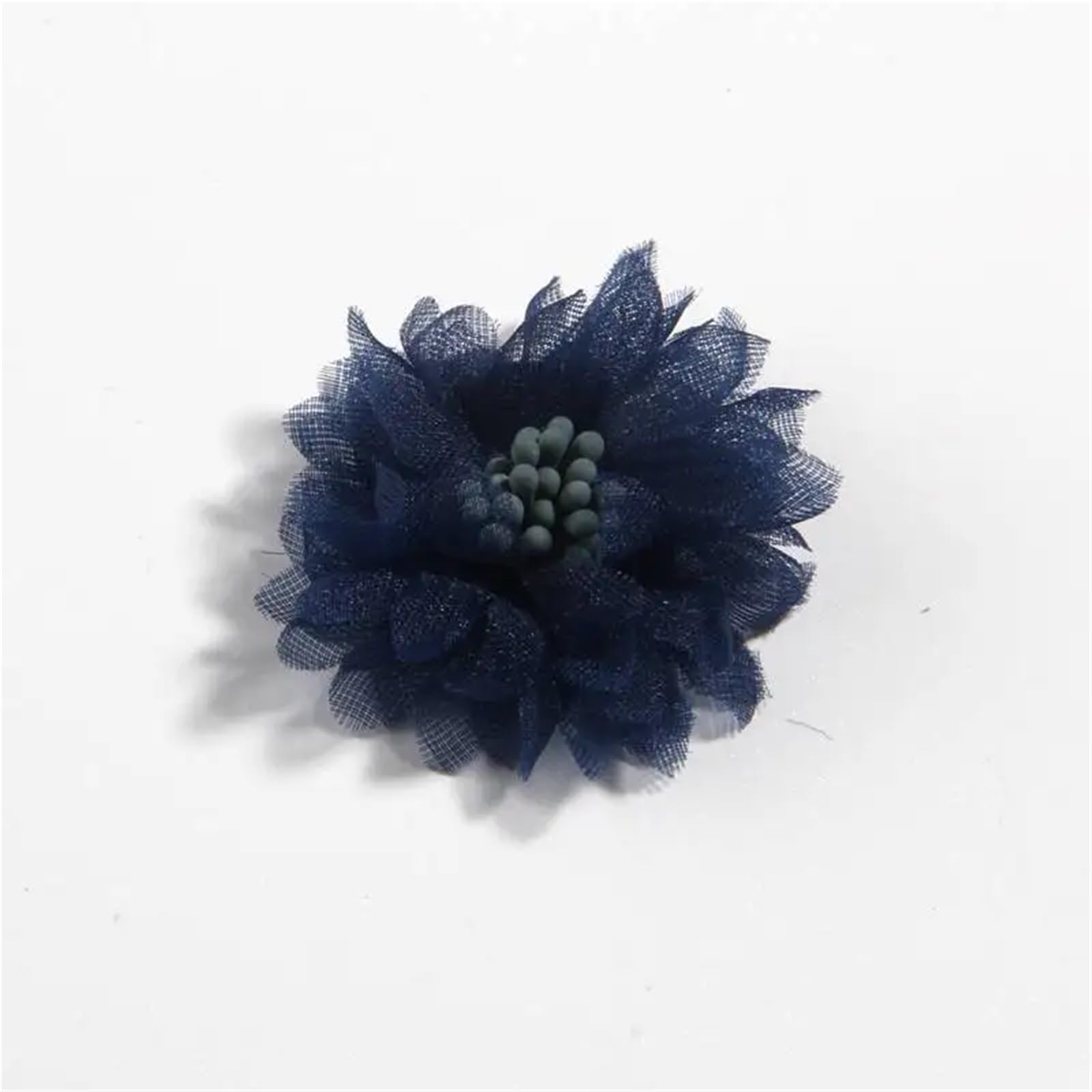 MDSRFGN Fabric Flowers 10PCS 4CM 1.5" Artificial Fabric Flower For Dress Wedding Bouquet Jewelry Brooch Production Clothing Making(Deep Blue)