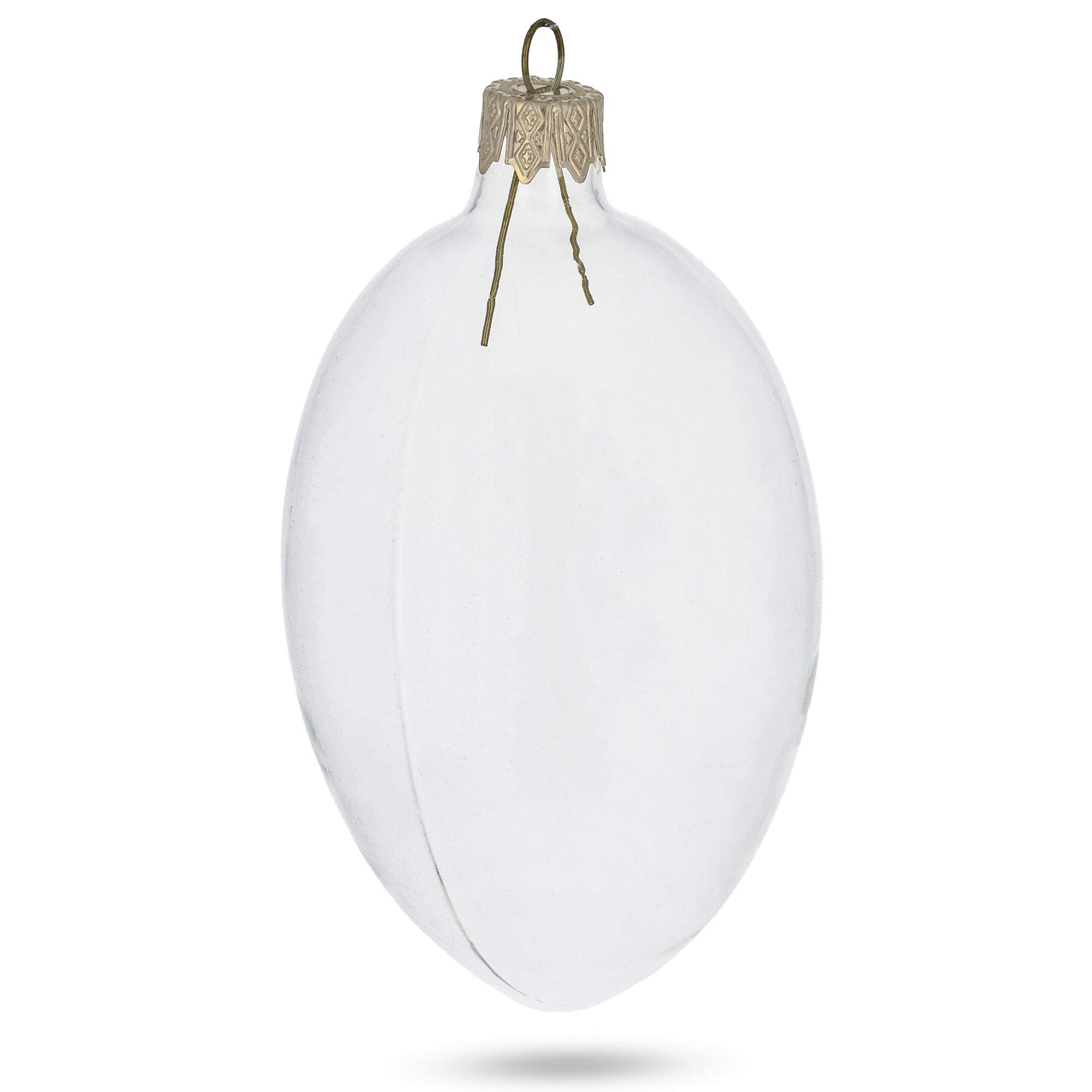 Conjunto de 6 adornos de huevo de cristal transparente DIY Craft 4 pulgadas.