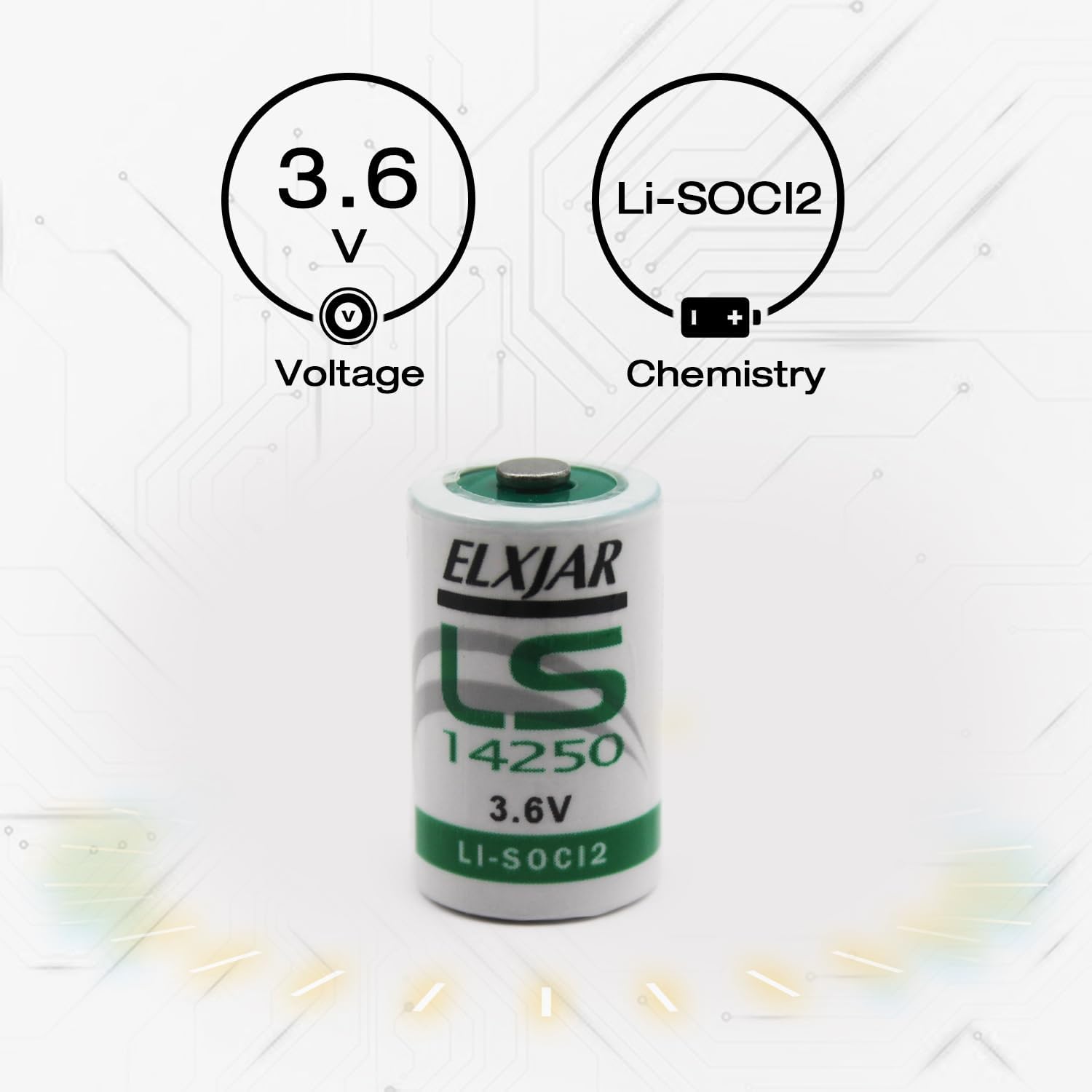 elxjar (20-Pack) 3.6V 1/2AA LS14250 Lithium Battery Replacement for SAFT Water Meter Electricity Meter Gas Meter ER3S ER4 LS14250 TL-2150 TL-5101