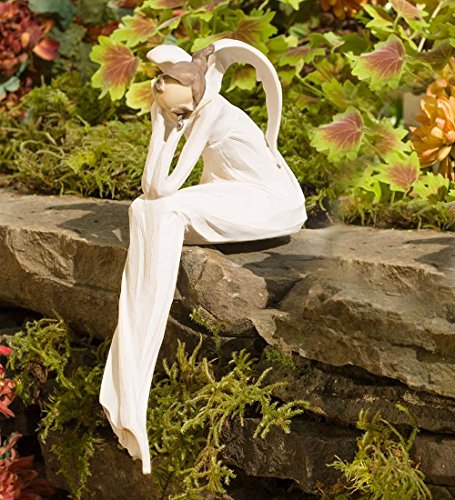 Wind and Weather Thinking Angel Garden Statue - Thumbnail 3