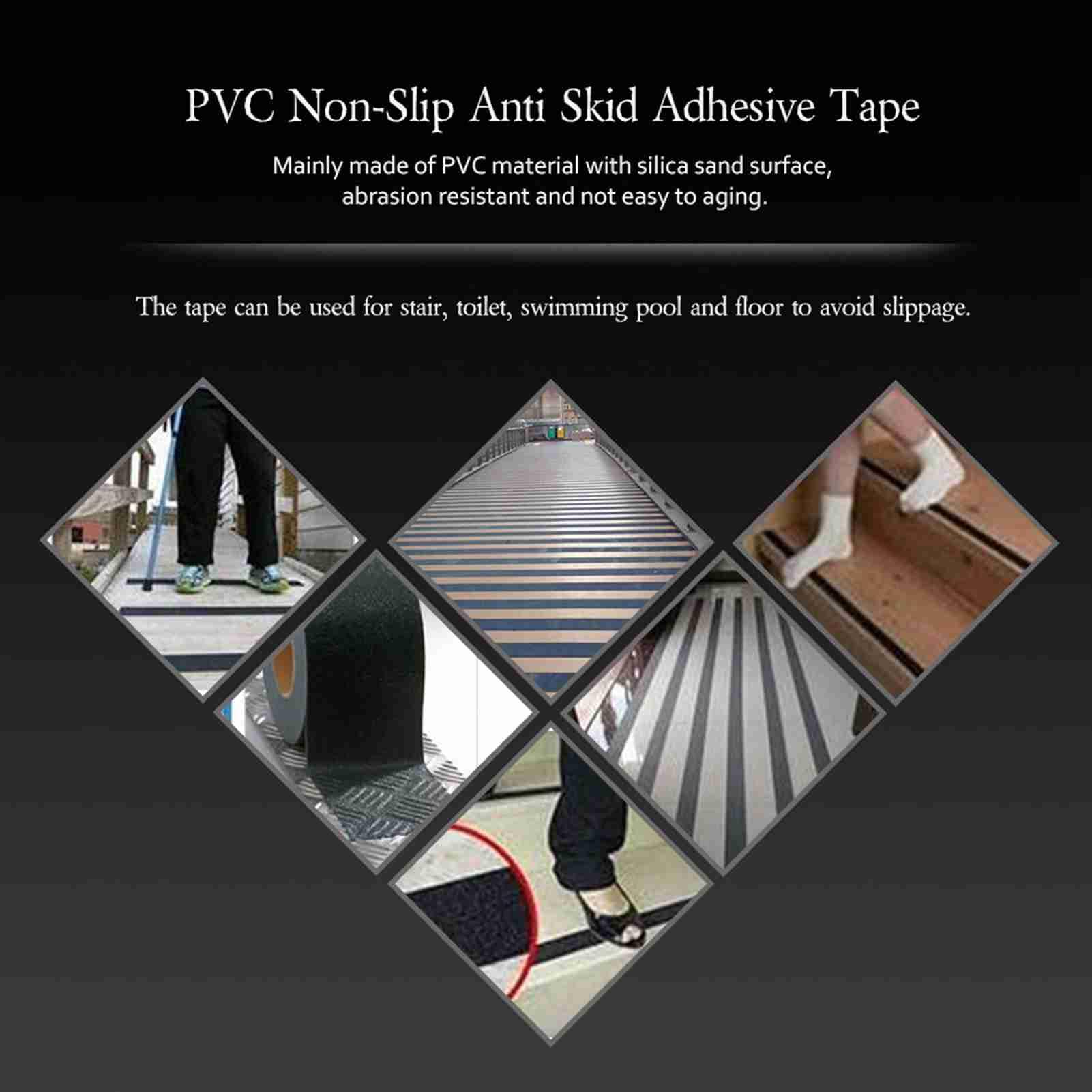 Nastro Antiscivolo, Nastro Anti -Slip Non Skid da 5 m*5 cm con Nastro antidico con Una Forte Potenza di Rilegatura per Decorazioni e Avvertimento Scale per uffici per Pavimenti in (Marrone)