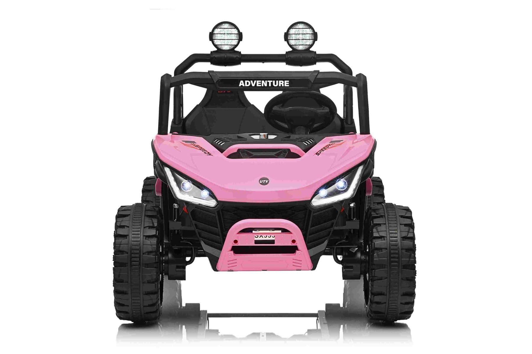 T-REX Ride 4x4 elektryczny samochód dla dzieci, 24 V, róże, odtwarzacz MP3 z wejściem USB/AUX, napęd 4 x 4, bateria litowa, zawieszenie, pilot zdalnego sterowania, oświetlenie LED