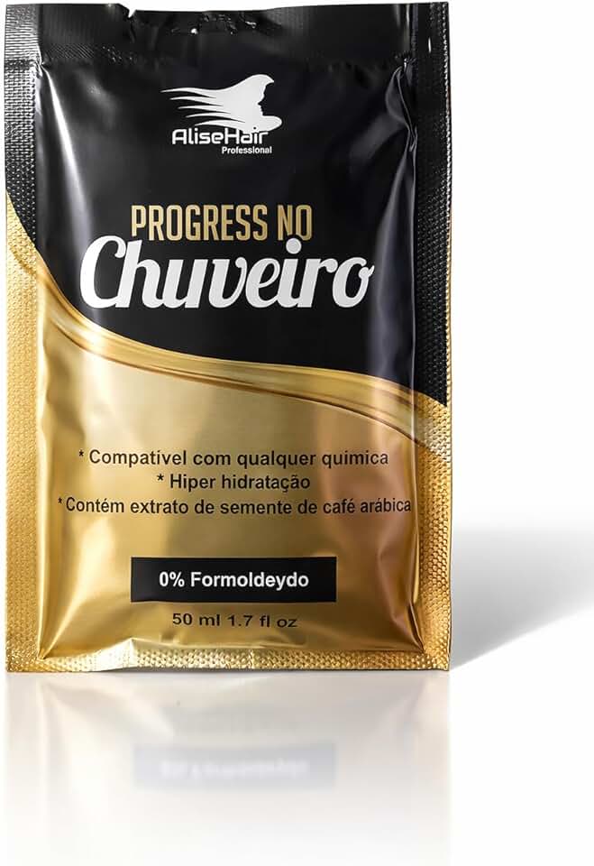 AliseHair Professional Progress no Chuveiro, Tratamento Capilar Hidratante, 0% Formol, com Extrato de Café Arábica, 50ml