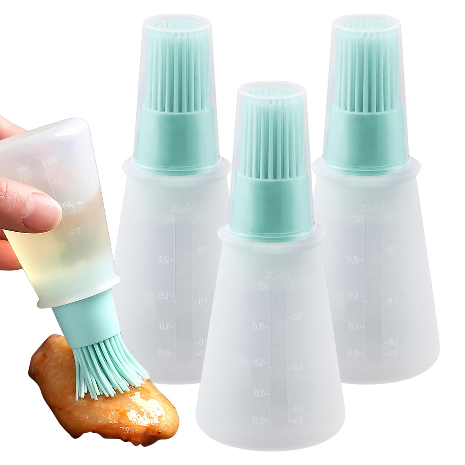 Upgrade 3 pack Silicone Oil bottle brush,BBQ/Pastry Basting Brushes,Silicone Cooking Grill Barbecue Baking Pastry Oil/Honey/Sauce Bottle Brush (green-1)