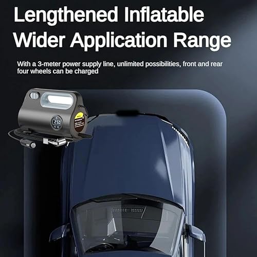Miniatura 2 de Inflador de neumáticos con bomba de aire eléctrica para automóvil, compresor de aire compacto portátil de 12 V, bomba inflable digital LED, bomba de