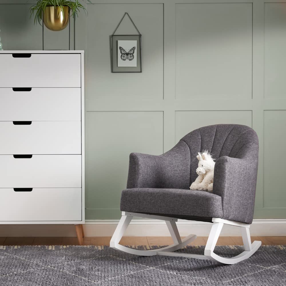 Obaby Round Back Rocking Chair - Grey White and Grey