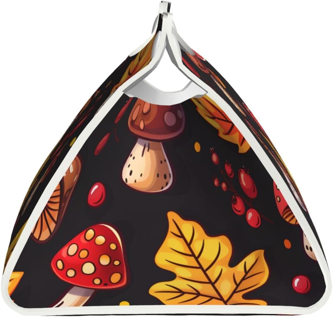 Fall Mushroom Maple Leaf Rectangle Tissue Box Cover Rectangular Tissues Boxes Cover Decorative Tissue Case Paper Holder Organizer Long Leather Tissue Case Box Cover for Bedroom Dining Office Desk image 2