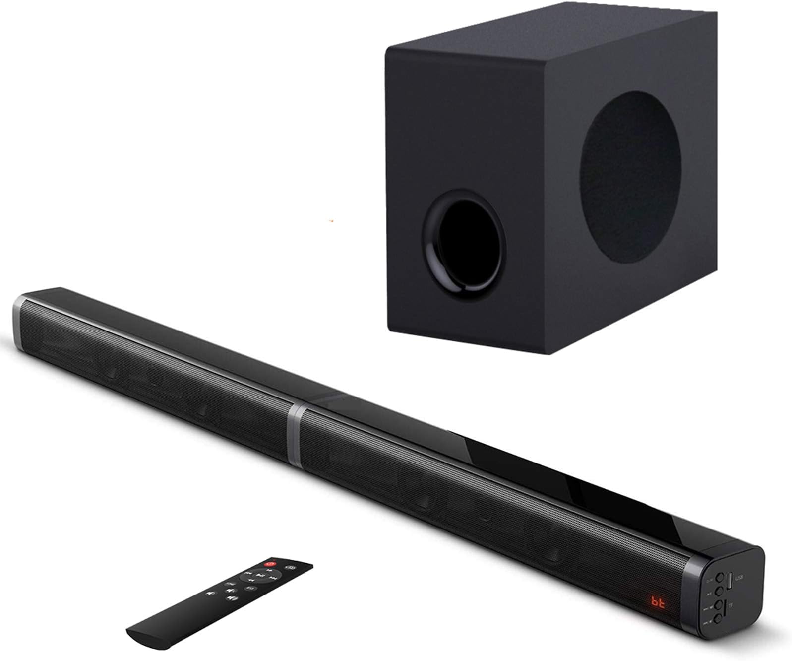 Sound Bar with Wired Subwoofer, Samtronic Detachable Soundbar for