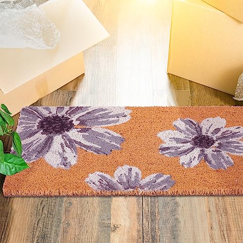 Tapis avec fleurs coco paillasson intérieur extérieur 40x60 multicolore