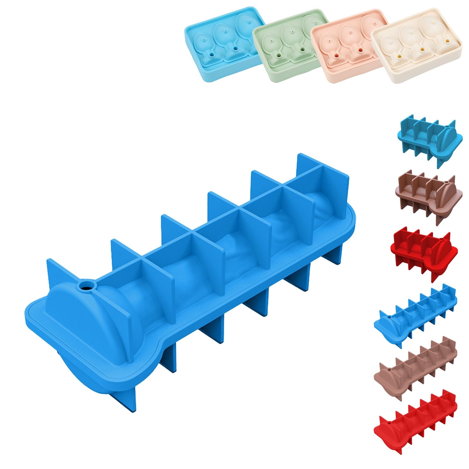 Homaskylynn Butt Plug Ice Mold, Butt Penis Plug Ice Cube Tray, Anal Plug Ice Mold, Butt Plug Ice Maker, Personalized Ice Cube Mold with Lid, Adult Prank Silicone Ice Cube Tray for Stanley Cup(C-Blue)