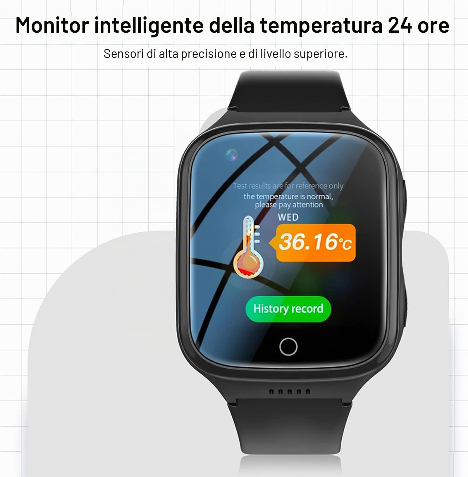 Smartwatch con Rilevamento Cadute, Avvisatori di Caduta per Anziani, Pulsante di Emergenza SOS & Videochiamata HD e Monitor Salute - IPX7 Impermeabile