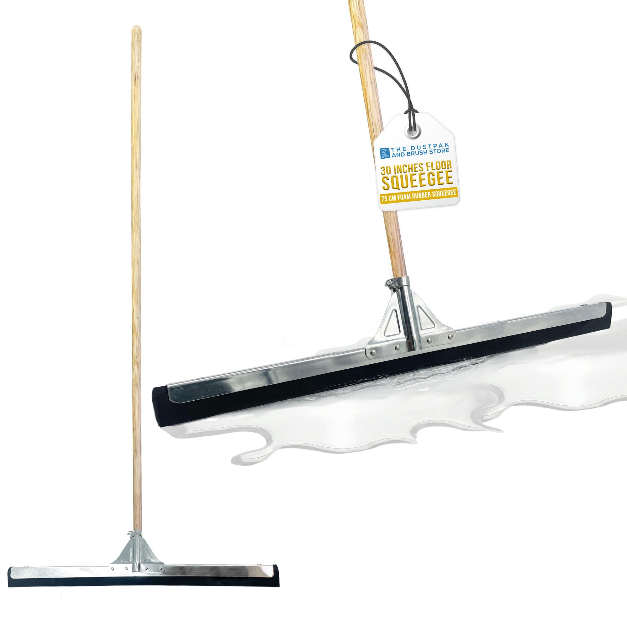 30 Floor Squeegee with 120cm Squeegee Long Handle, Floor Wiper with 2-Layer Foam Blade, Outdoor/Indoor Wet Room Floor Squeegee Heavy Duty, Ideal Squeegee Mop for Home