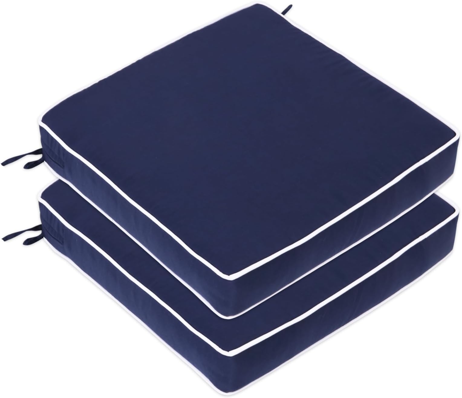 Patio Chair Cushions Set of 2, 19 x 19 Inch Square Corner Chair Seat Cushion, Water-Resistant Outdoor Cushions for Patio Furniture