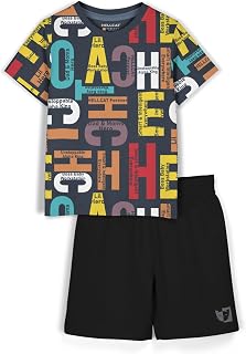 HELLCAT Boys Dress Clothing Set Combo with Tshirts & Shorts - Pack 1
