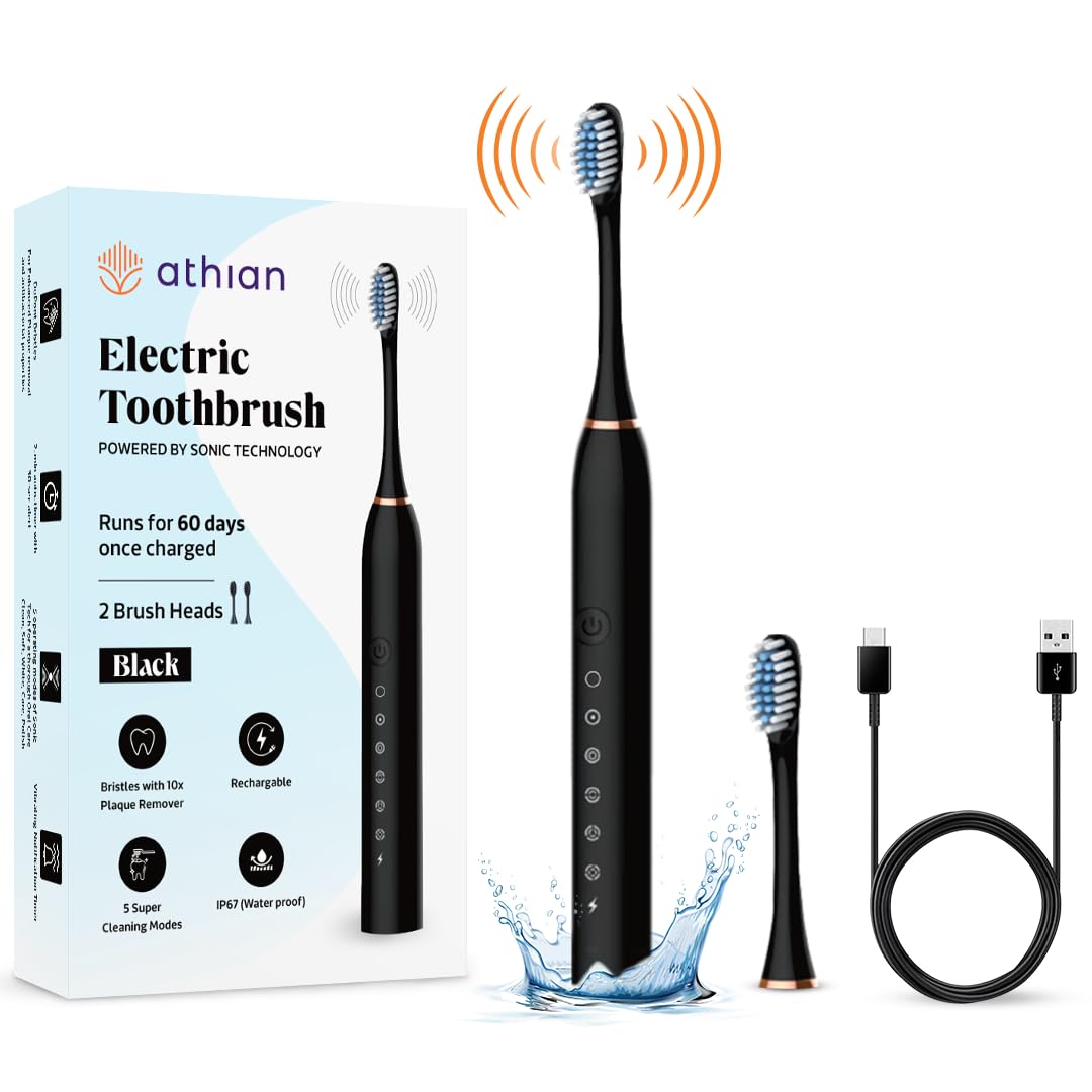 Athian Electric Toothbrush Rechargeable for Adults – Electronic Brush with Vibrating Head, Automatic Toothbrush, Best Electric Brush for Men and Women, Smart Eco-Friendly Dental Care (B0DB8D5CDF) Amazon Price History, Amazon Price Tracker