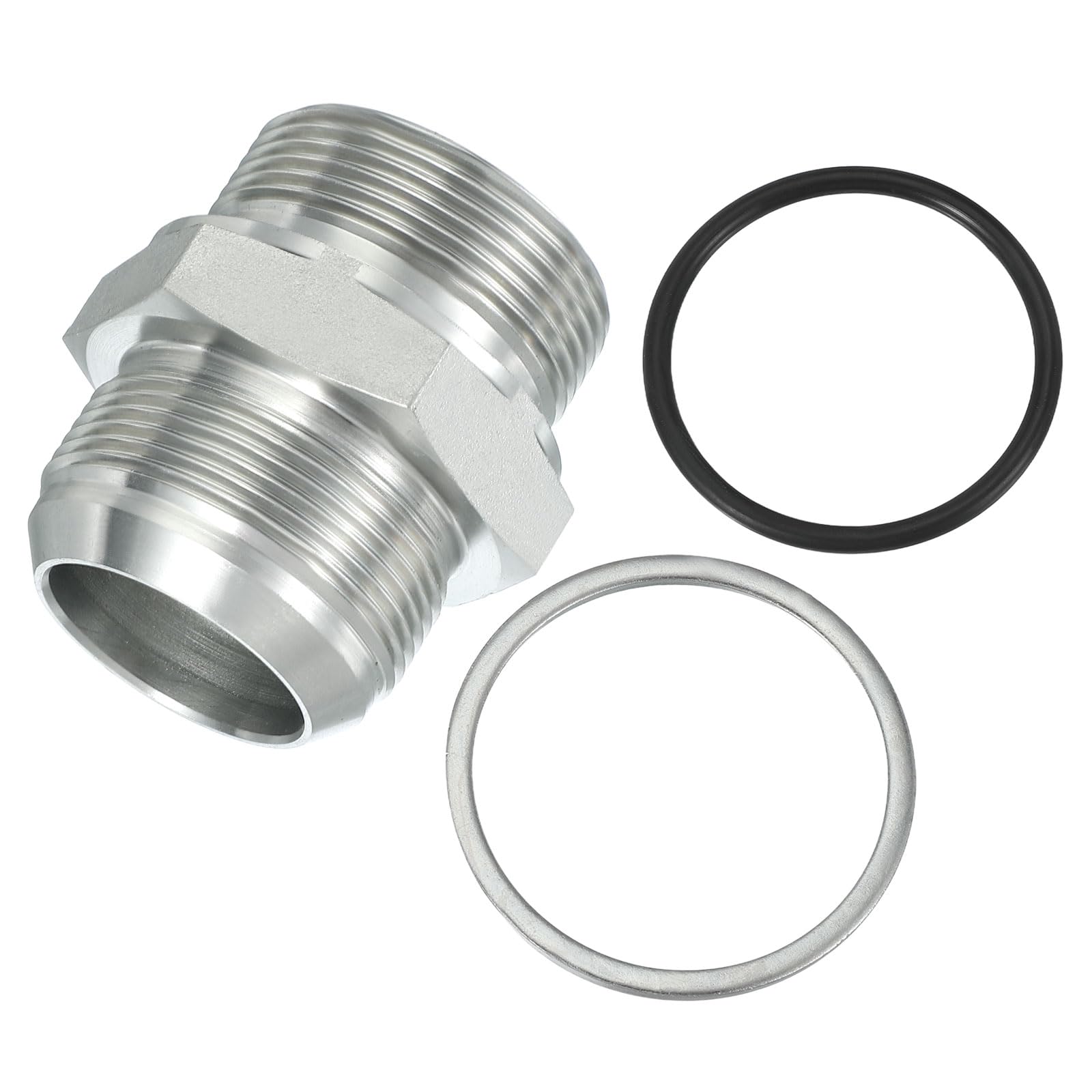 PATIKIL Hex Reducing Nipple Connectors Pipe Adapter 1 7/8" Male 37° Flare JIC x 1 1/2" g Male, Pipe Fitting Reducer Nipple Adapter Plated Steel Hydraulic Fitting