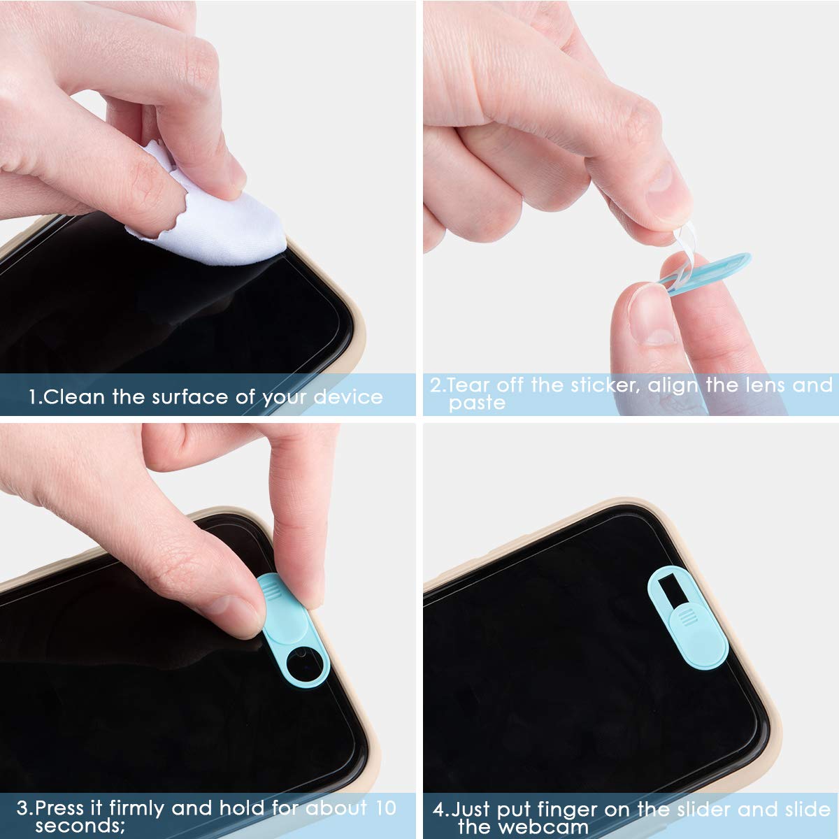 Funda para cámara de computadora portátil de 0.028 pulgadas ultrafina para MacBook, iMac, laptop, computadora de escritorio, PC, iPad, teléfono inteligente, protege tu privacidad y seguridad 7