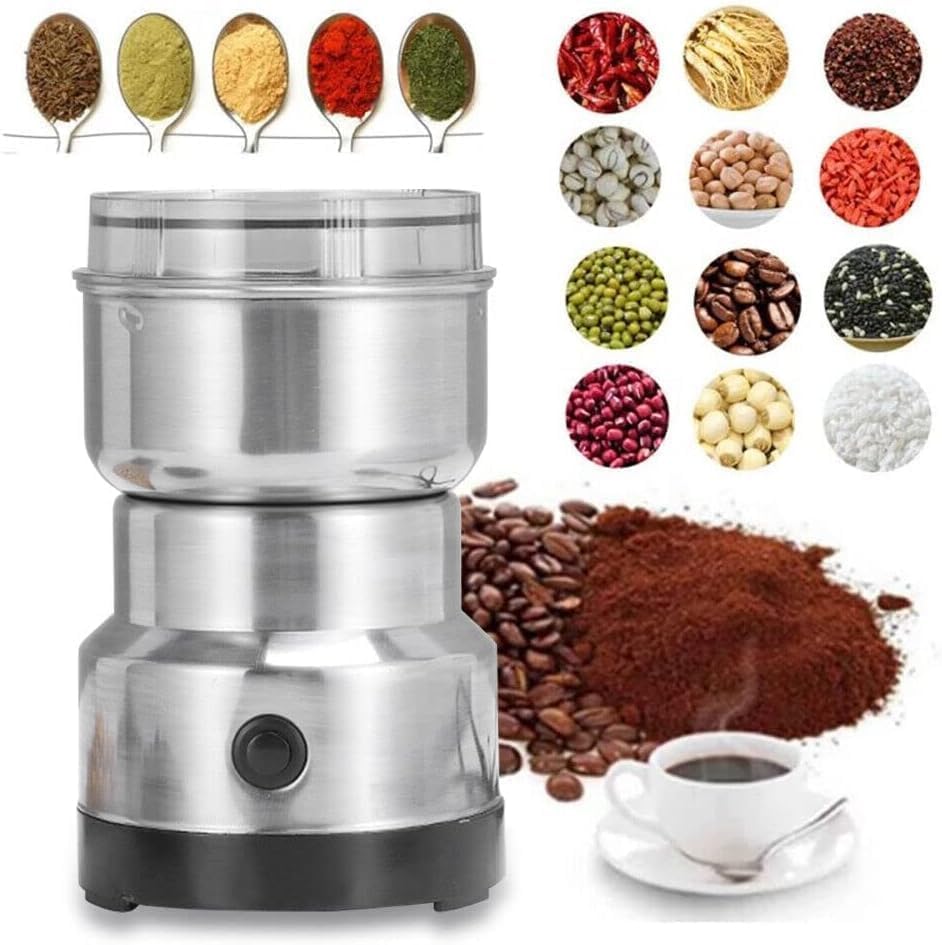 Stainless Steel Multifunctional Grinder Smash Machine Electric Coffee and Spice Mini Mixer Grinder Machine for Kitchen (300 Ml Jar)