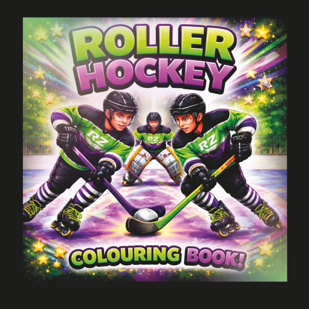 Roller Hockey Colouring Book: Fun and Action Packed Colouring Pages for kids who love Roller Hockey