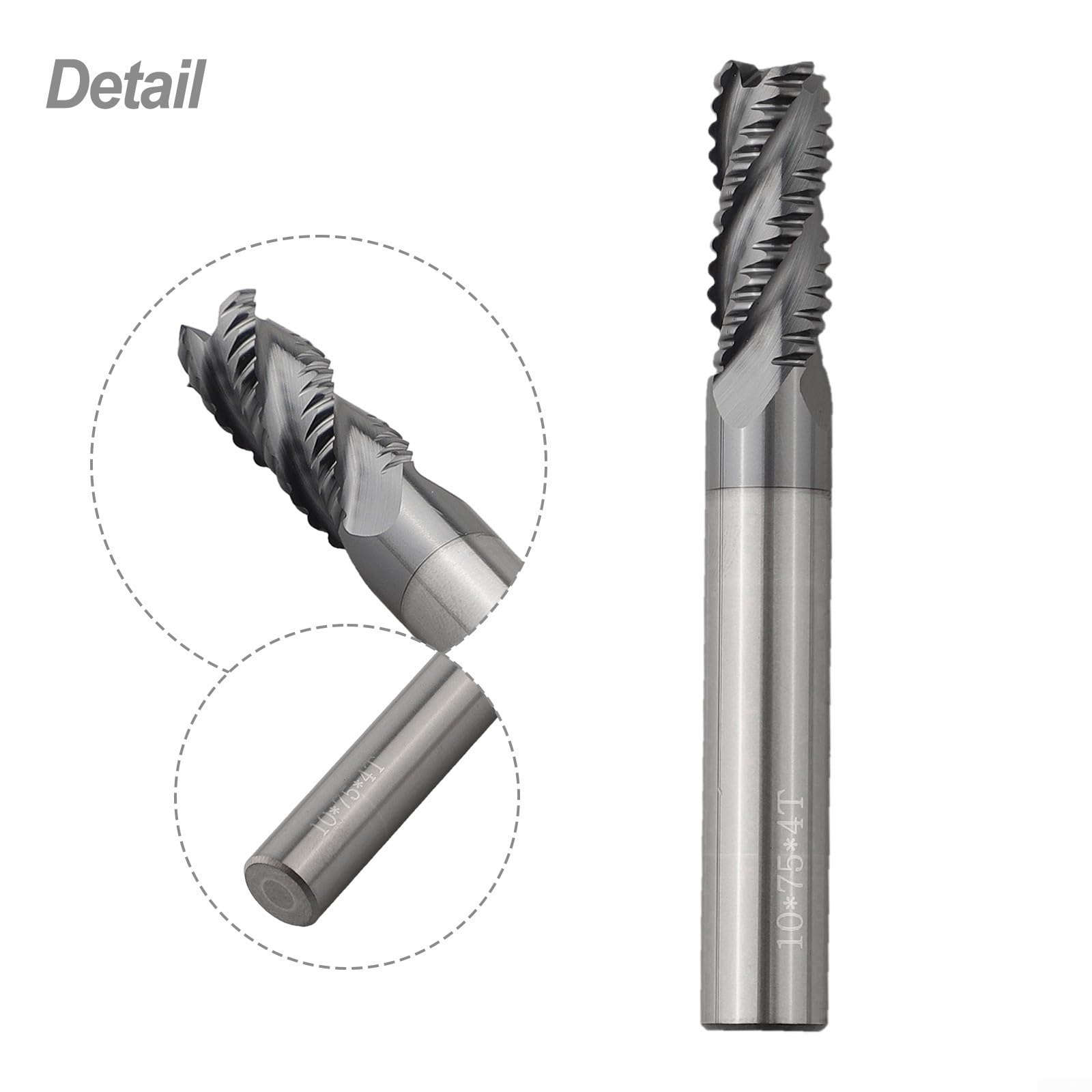 Fraise à ébaucher en carbure massif revêtue d'AlTiN, design à 4 dents pour un retrait efficace des matériaux dans la fabrication (10 mm)