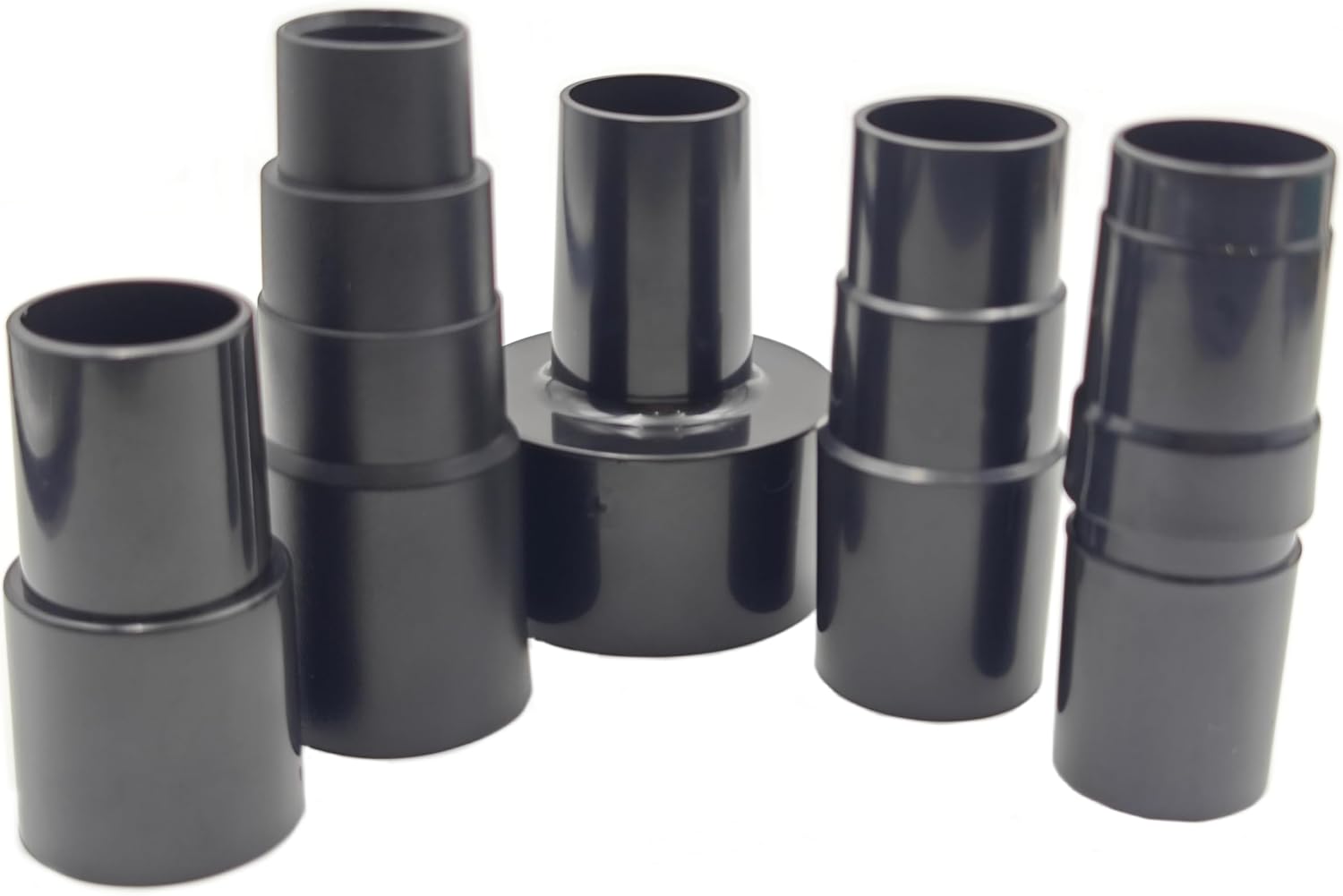 Plastic Hose Connector Reducer Attachments Fits Vacuum Cleaner，2-1/2 inch to 1-1/4 inch, 1-3/8 inch to 1-1/4",1-1/2" to 1-3/8" to 1-1/4", 1" to 1-1/8" to 1-3/8" to 1-5/8",32mm to 32/35mm(5PCS)