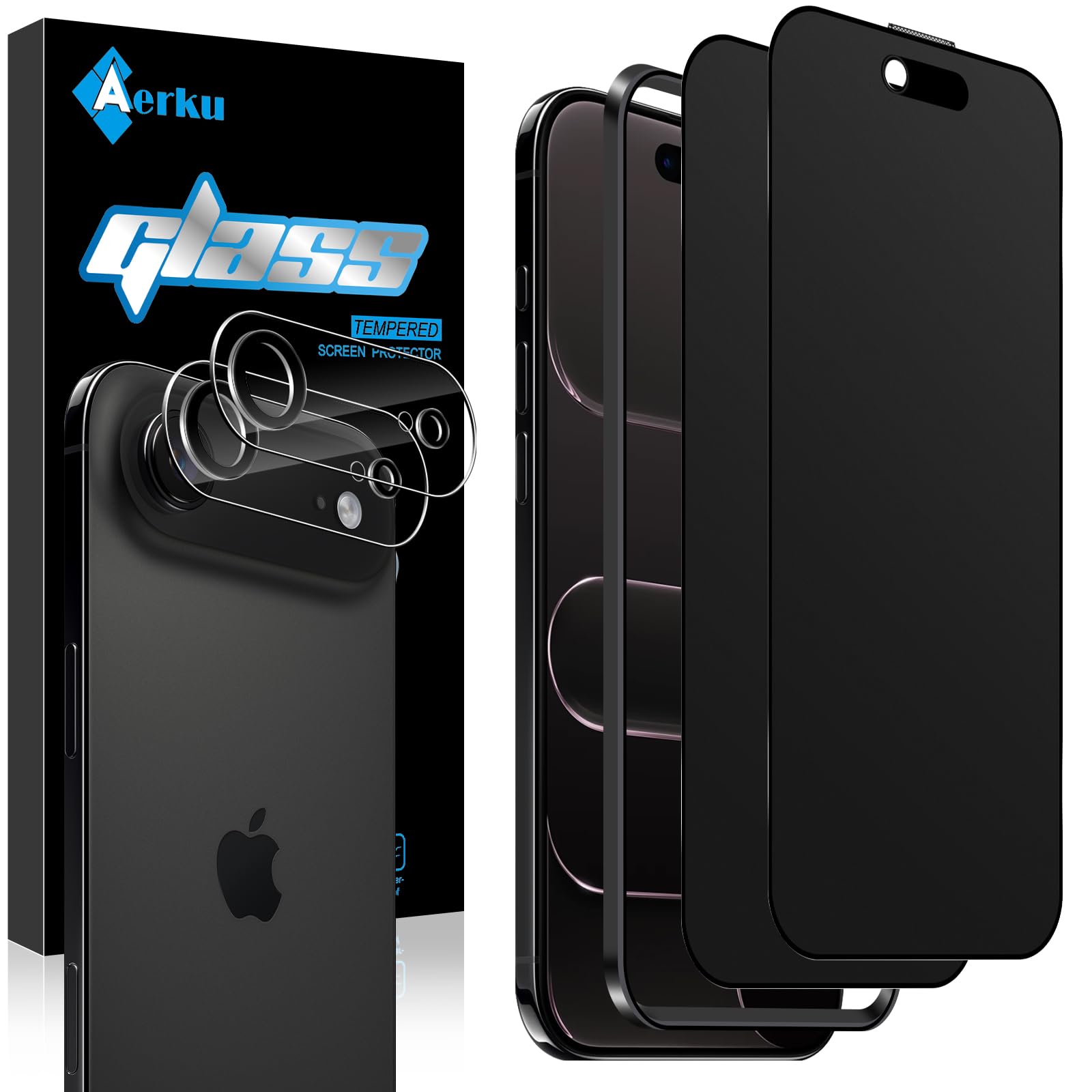 2 Pellicole Privacy Opache + 2 Protezioni Fotocamera Per IPhone 17 Air - Anti-Spia, Antiriflesso, Vetro 9H - 2