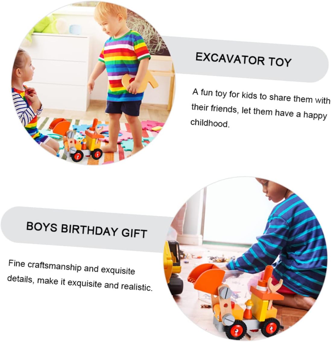 Kisangel Boy Girl Excavator Model Toy Assembled Engineering Vehicle for Boys and Girls Educational Construction Toy for Boys and Girls Birthday Develops Imagination and Coordination