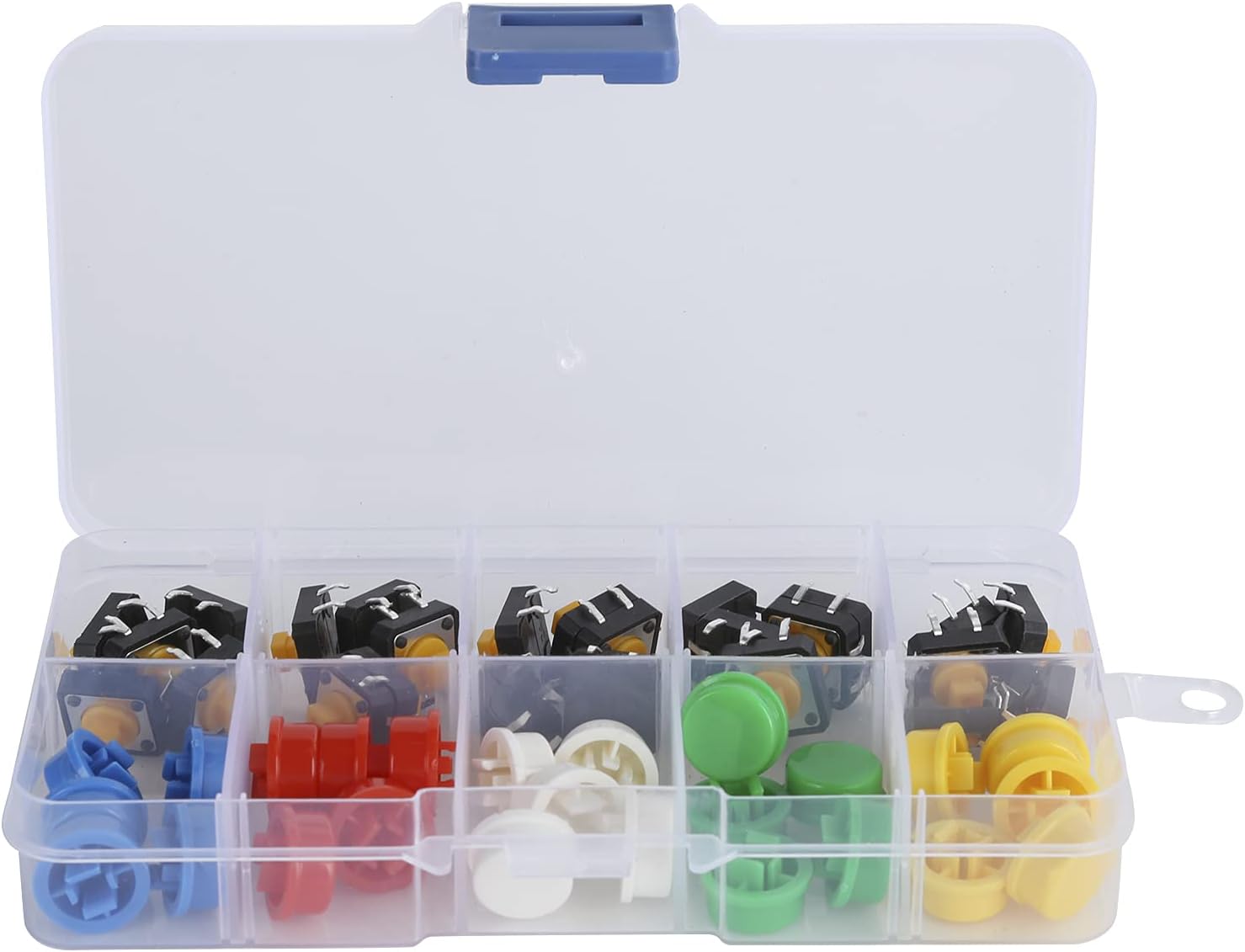 ABS 25PCS 12x12x7.3 Mm Tact Push Button with Round Cap Micro Switch for DIY Electronic Products