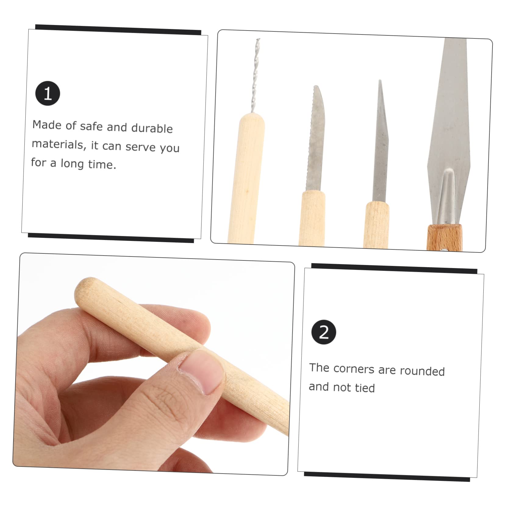 STOBOK 4sets Strumenti Professionali per Incisione Argilla Utensili per Modellare e Scolpire Perfetti per Progetti di Ceramica e Artigianato
