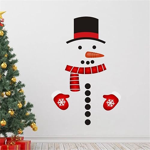 Miniatura 5 de Christmas Snowman Refrigerator Sticker Window Glass Sticker Decorative Door Sticker Xmas Window Decorations Themed Christmas Tree Decorations Living