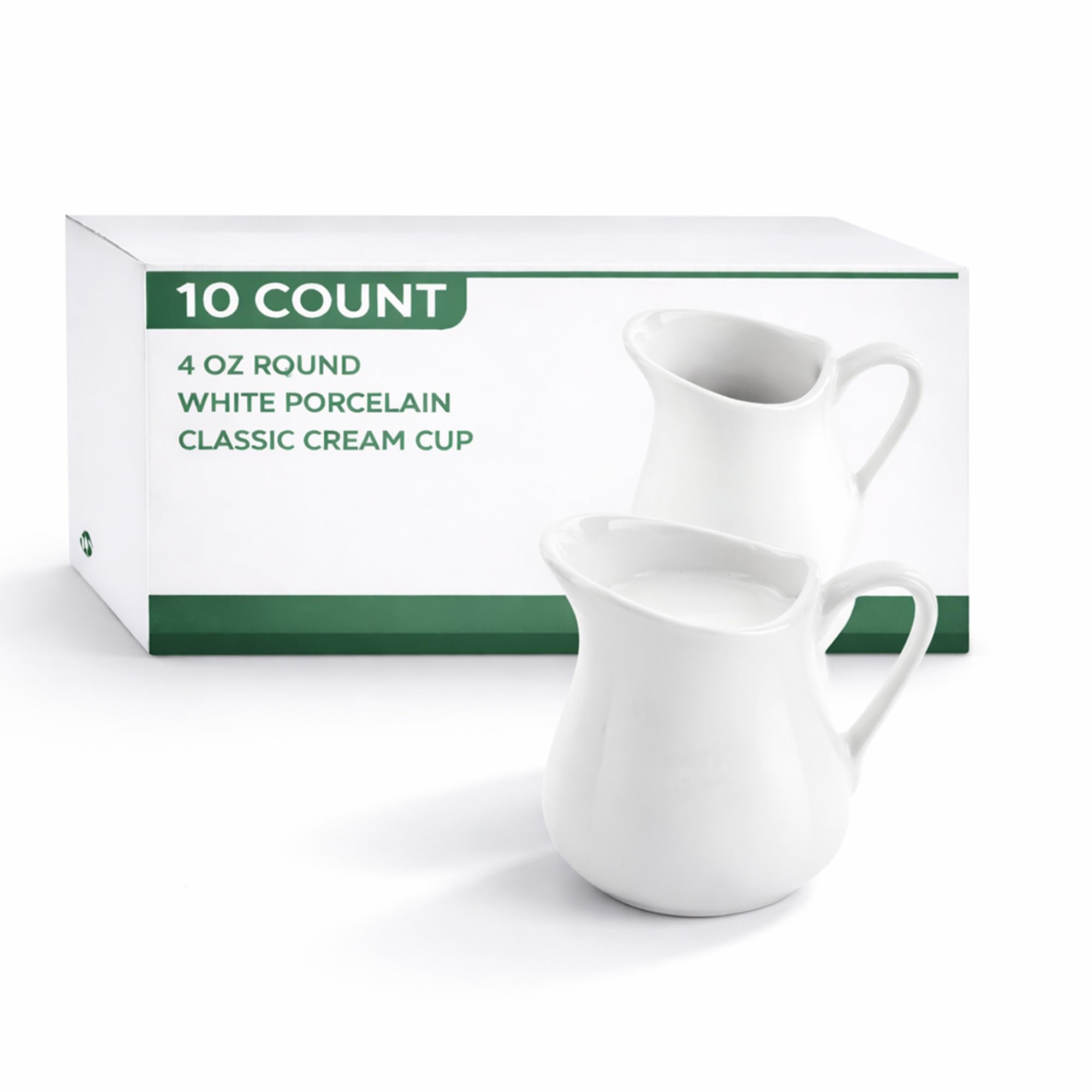 – Restaurantware Creamer Pitcher 4oz Built-In Handle Wide Spout Chip-Resistant Porcelain Cream Cup Dishwasher-Safe White Milk Jug Durable Microwave-Safe Apt for Syrups, Cafe, Tea, Breakfast Buffets