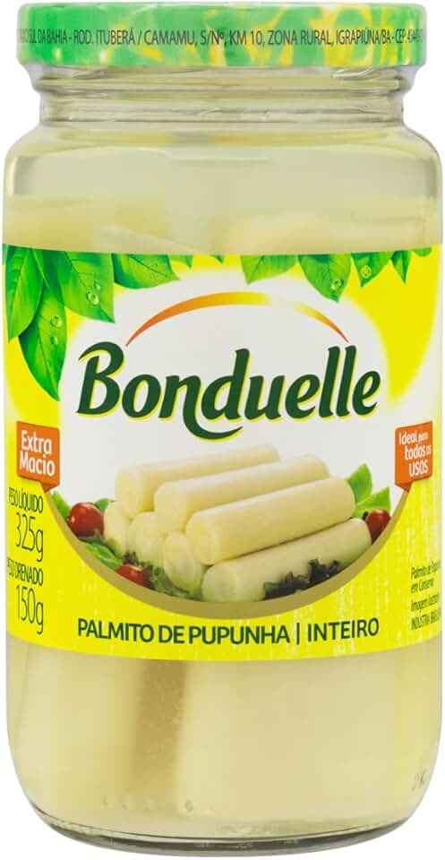 BONDUELLE Palmito Pupunha em Conserva Inteiro Vidro 150g