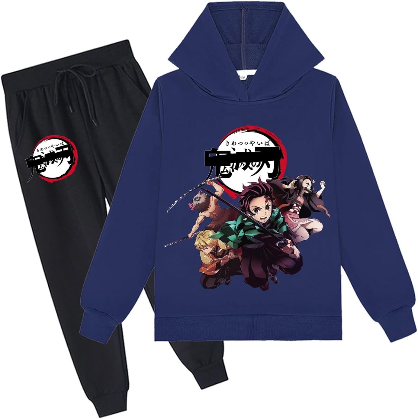 Anime Hoodie Sweatshirt and Sweatpants 2 Piece Outfits Boys Girls Long Sleeve Pullover Hooded Sweatsuits Jogger Sets