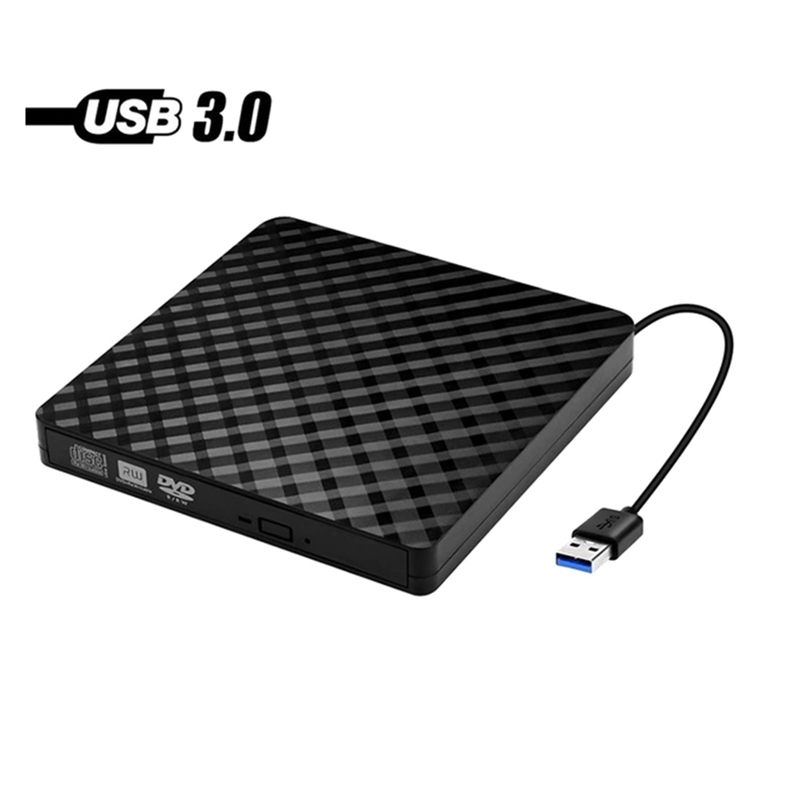 Lecteur de CD DVD Externe, USB 3.0 et Type-C Portable CD DVD +/-RW Lecteur de Lecteur DVD/CD ROM graveur graveur DVD Lecteur