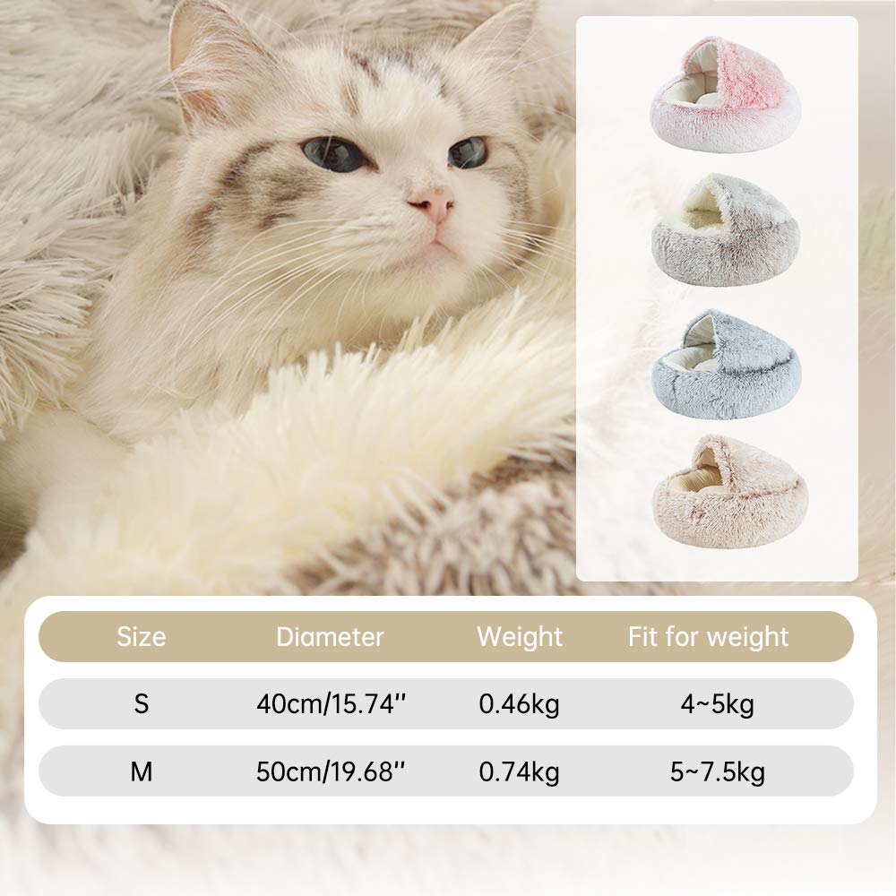 Panier Doudou Pour Chat En Forme De Grotte – Tissu Doux, Lavable, Taille M Ou L, Pour Hiver Et Intérieur - 10