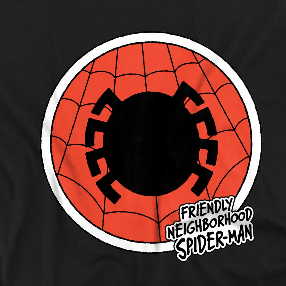 Marvel Friendly Neighborhood Spiderman Badge Kids Sweatshirt, Black Pullover Unisex - Bambini e Ragazzi (Pacco da 1)