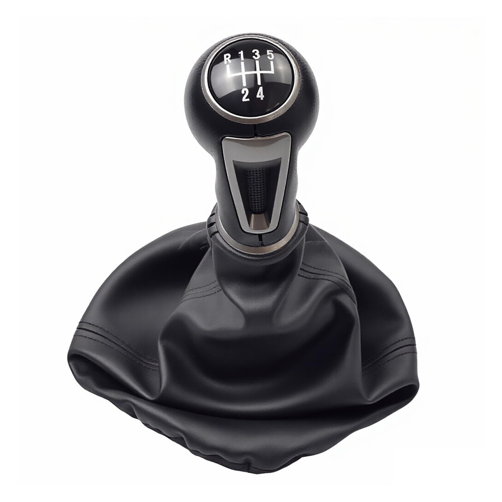 Qmtvfsrh R5-Speed Car Gear Shift Knob For Seat For Ibiza Iv Manual 5 6 Speed Car Gear Stick Shift Knob Lever Handball With Gaiter Boot Cover Black Abs(R5-Speed)