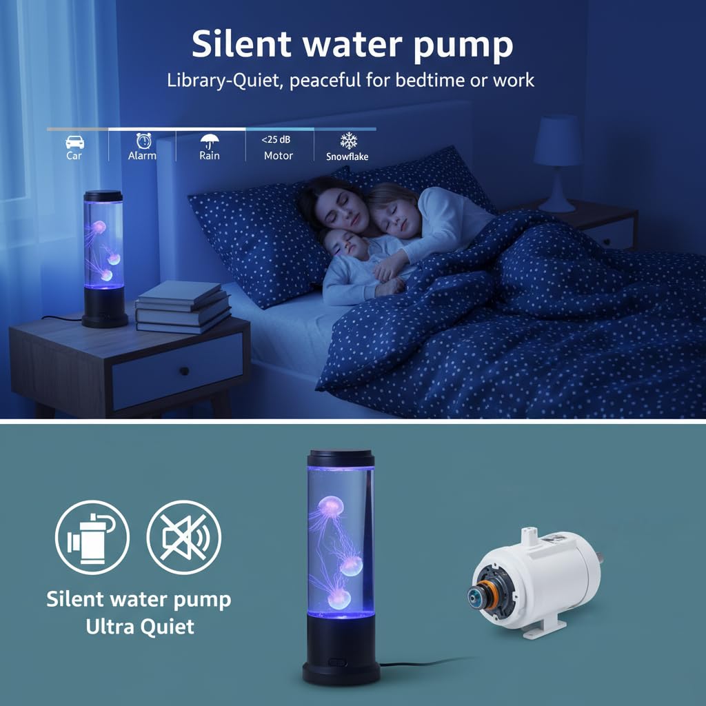 Lampe méduse, lampe à lave LED de 28 cm, changement de couleur, cadeau pour enfants et adultes, décoration pour la maison et le bureau
