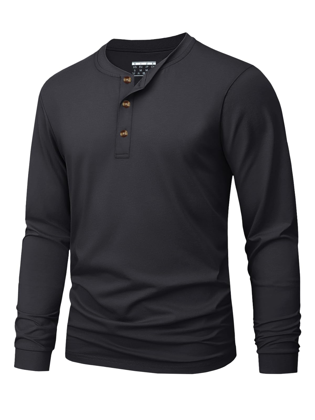 MAGNIVIT Mens Long Sleeve Henley Shirts Cotton 3-Button Spring Casual T-Shirts Solid Color Soft Basic Tops 2026