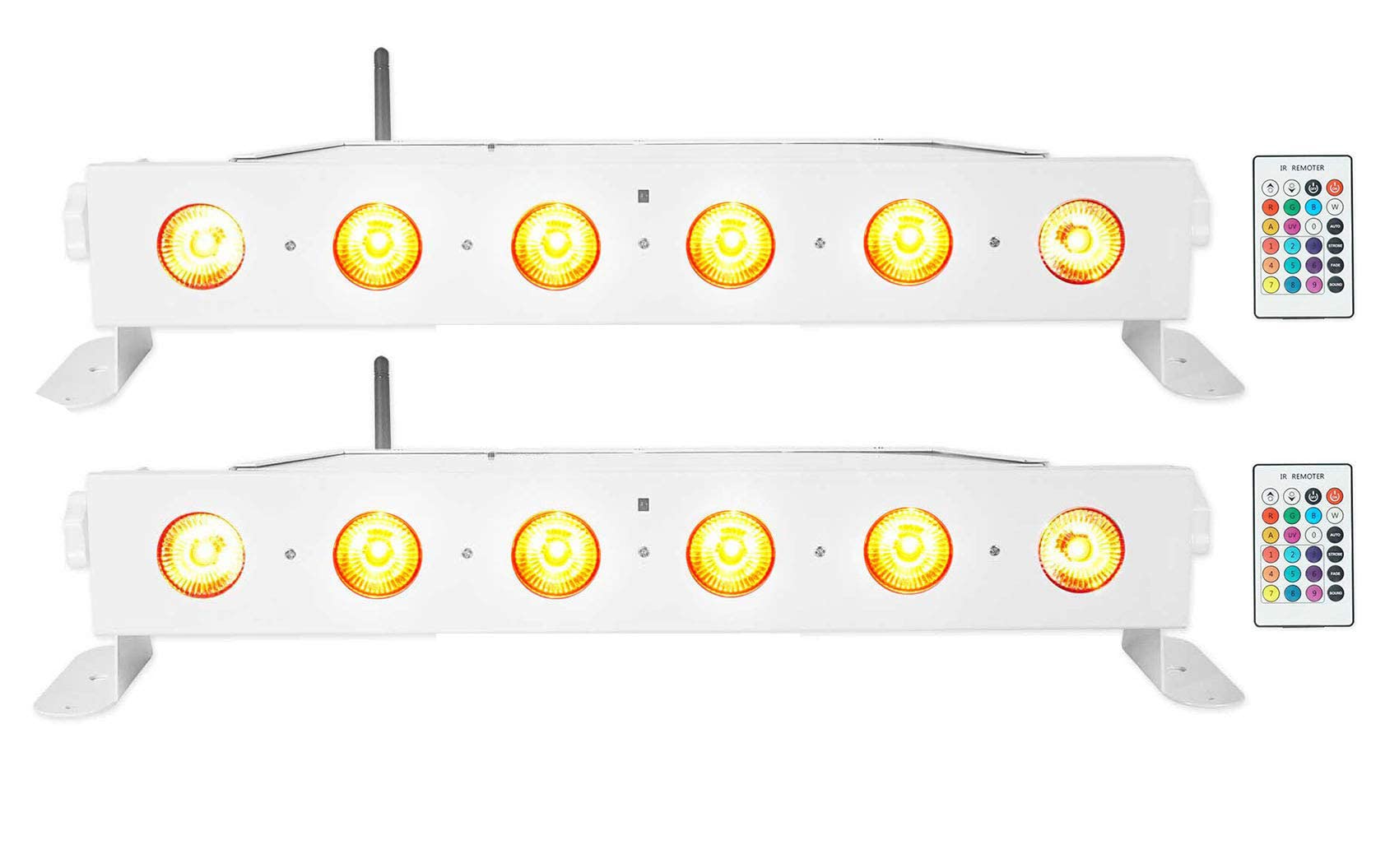 Rockville (2) Best Strip 60 White Rechargeable Wash Light Bars w/Wireless DMX