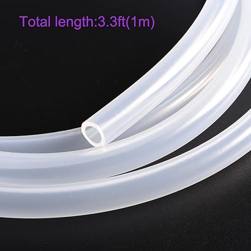 Miniatura 6 de DMiotech Tubo de silicona transparente de 14 de pulgada de diámetro interior de 38 de pulgada de diámetro exterior, tubo de silicona industrial para