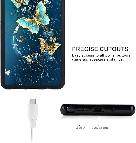 Miniatura 4 de OOK Funda compatible con Samsung Galaxy S10 de 6.1 pulgadas, protector de pantalla integrado, bonito diseño de mariposa azul, parte trasera de