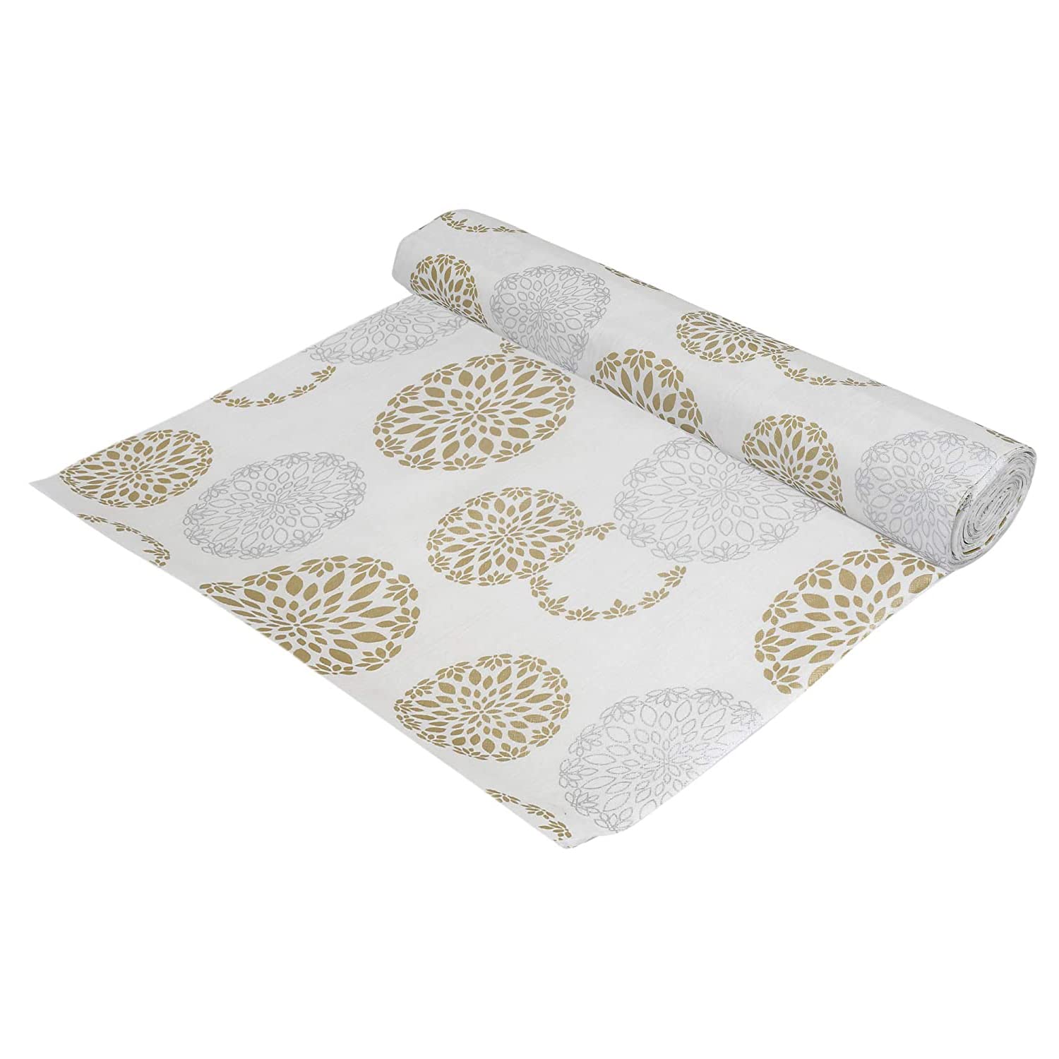 Kuber Industries Shelf Mat | Rangoli Print Shelf Liner | Placemat for Kitchen | Desk Mat | PVC Non-Slip Drawer Sheets| Kitchen Cabinet Shelf Liner | 10 Meter | White