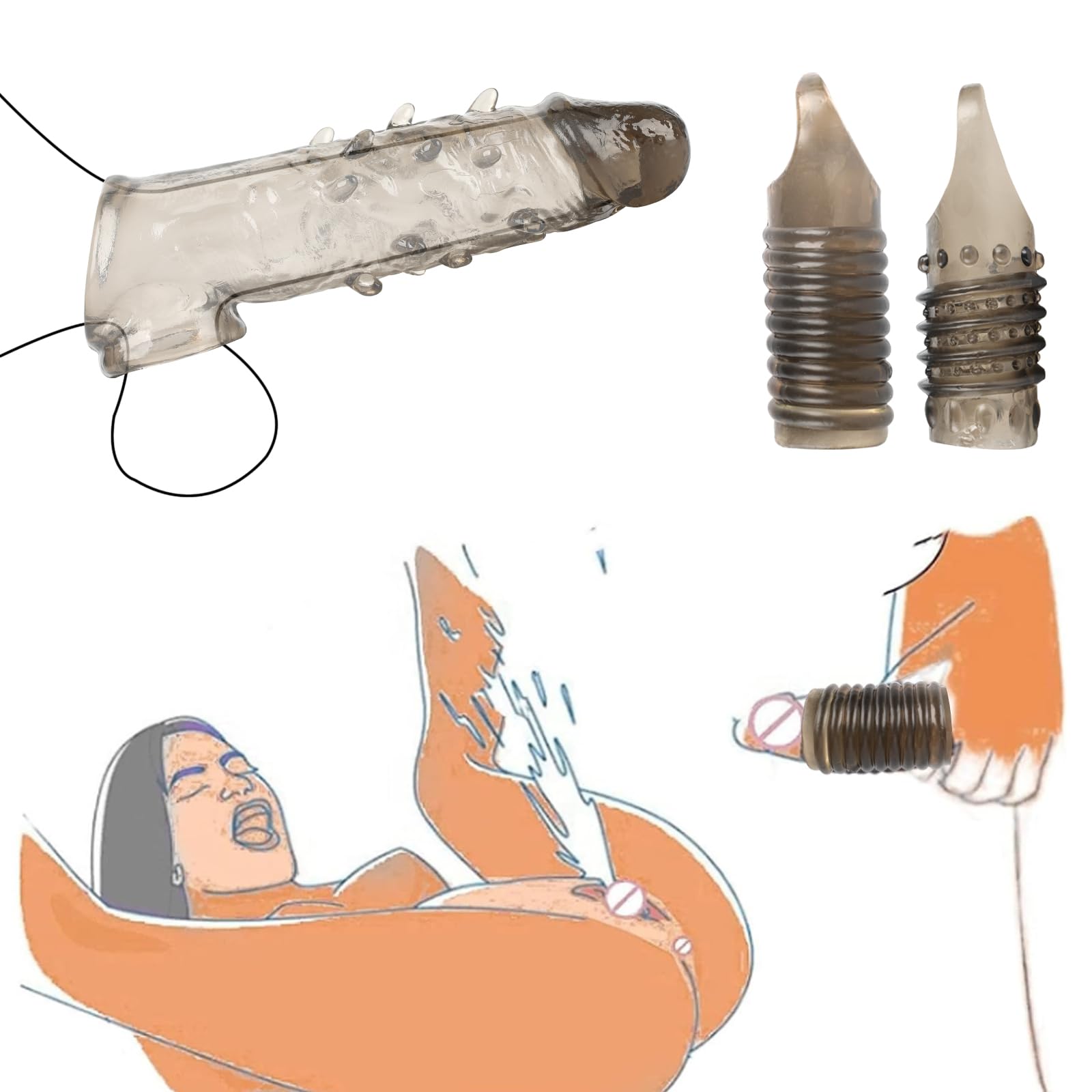 Penis Sleeve Cock Sleeve MKPJOY 3pcs Male Sex Toy Penis Extender Penis Enlarger Penis Pump Enlargement Adult Toys
