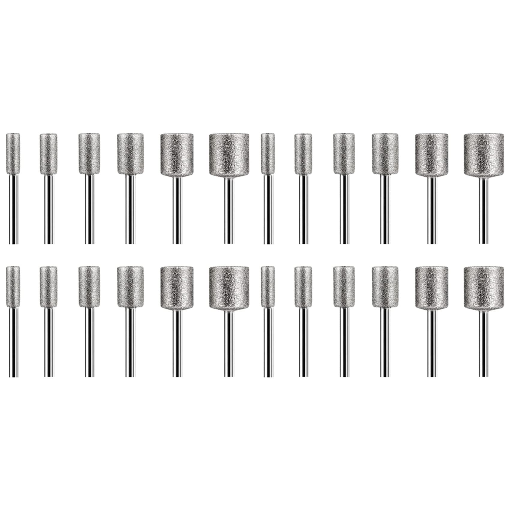Jnchdghwa Silver Stone Carving Set,24Pcs Burr Bits For Stone Rocks Glass Ceramics Rotary Tools(4Mm 5Mm 6Mm 8Mm 10Mm 12Mm)