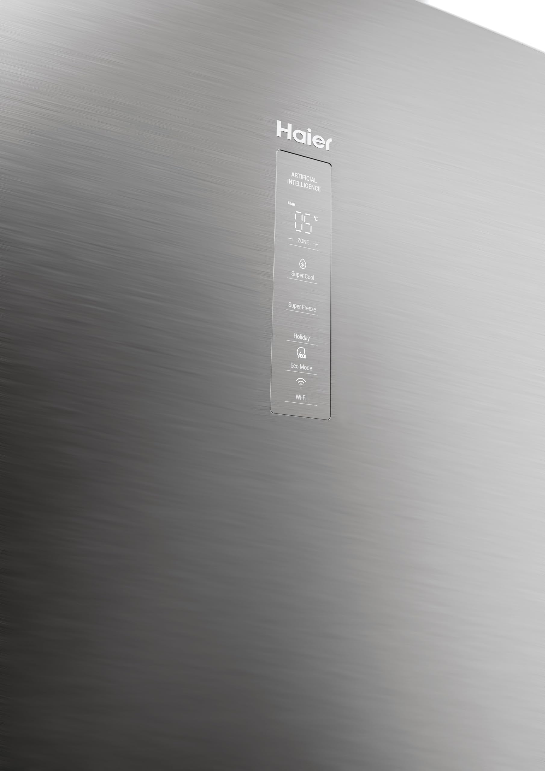 Haier 3D 60 Serie 5 Frigorifero Combinato 3 Porte 414 Litri (289 Frigo + 125 Freezer), Air Surround, Cassetti Accesso Diretto, Wi-Fi App hOn, Classe D, 205 x 59,5 x 66,7 cm (AxLxP), Inox, HTW5620DNMG