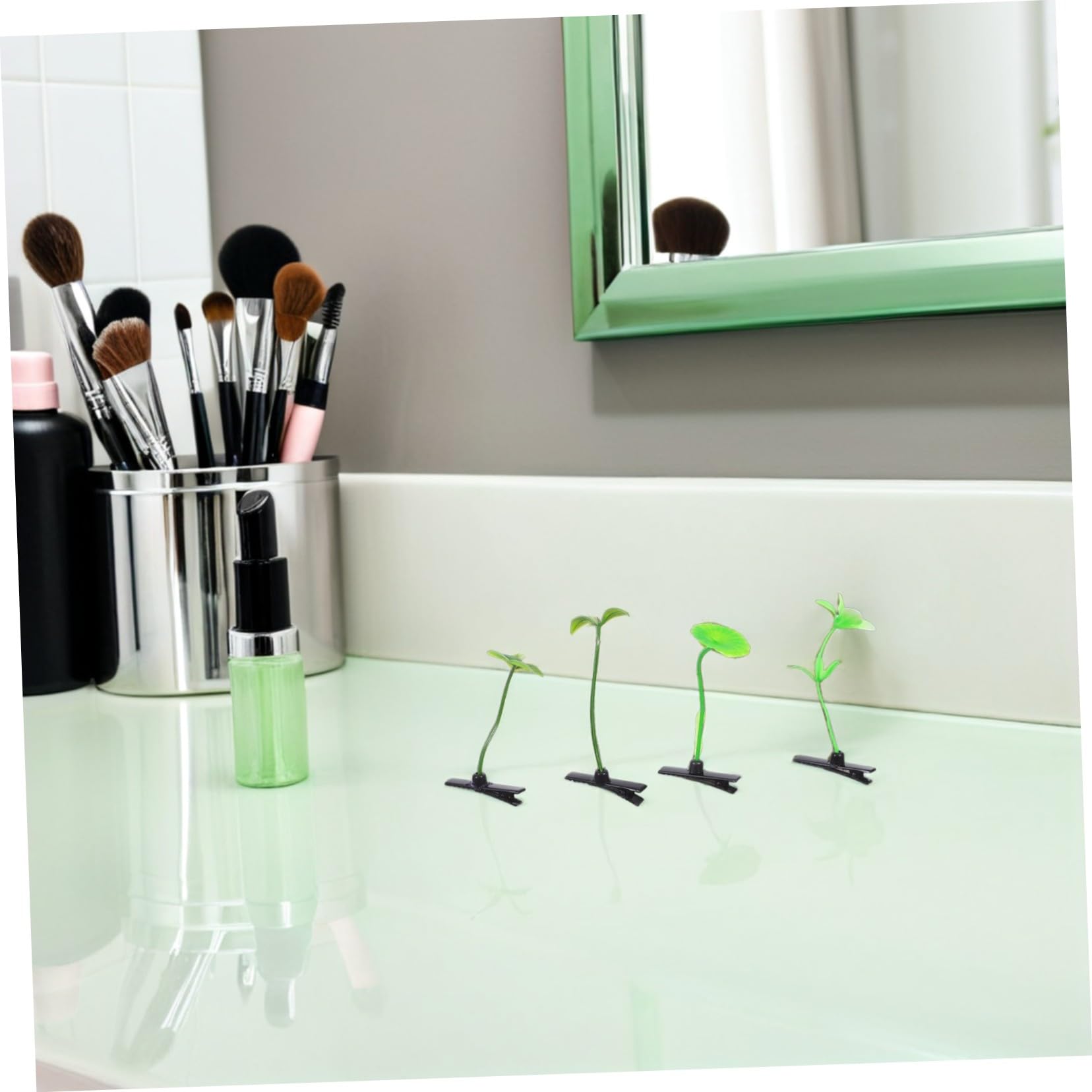 Pinces à Cheveux Fantaisie Vertes 100 Pièces Métal Plastique
