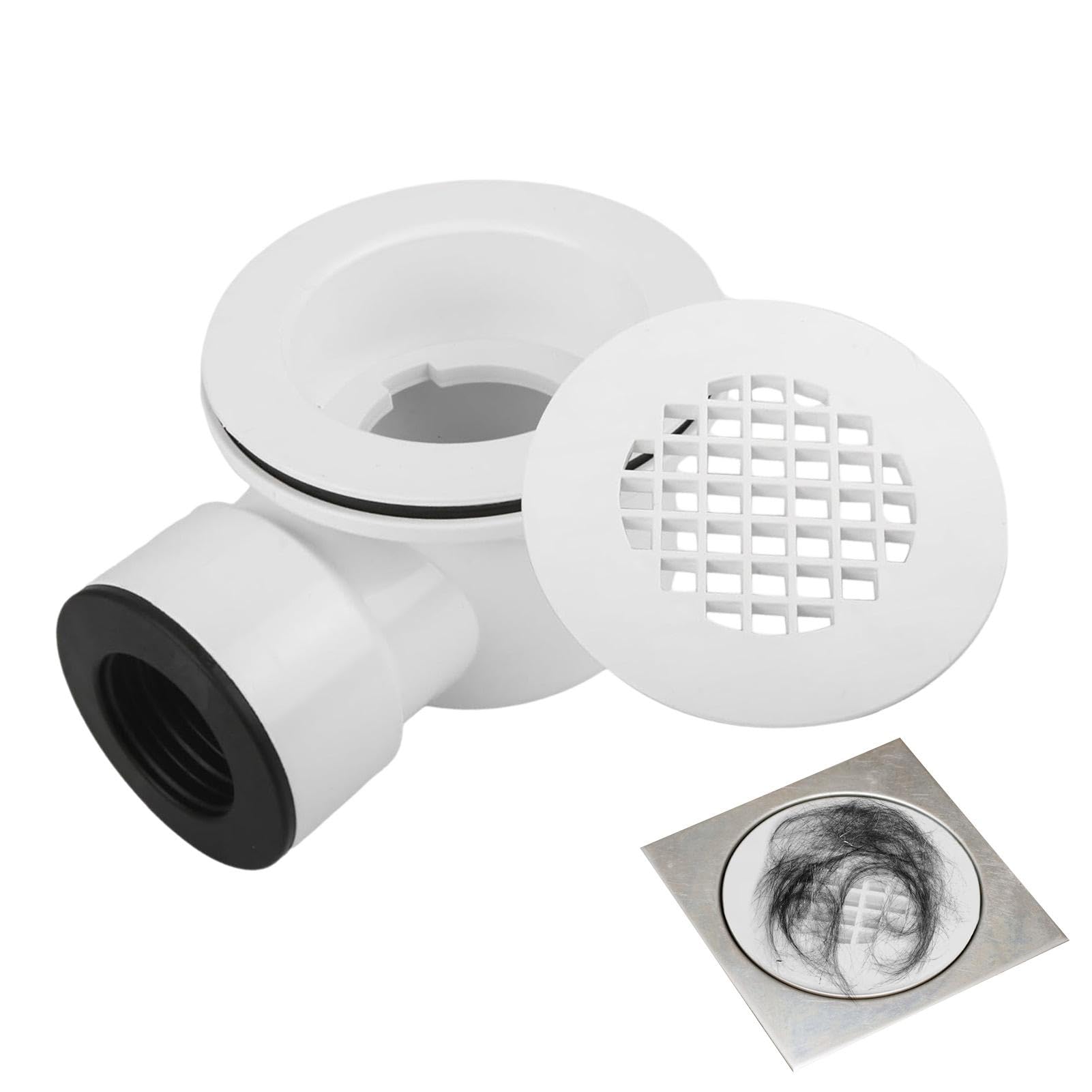 Caniveau de douche extra-plat en PVC 10x10 cm avec grille amovible